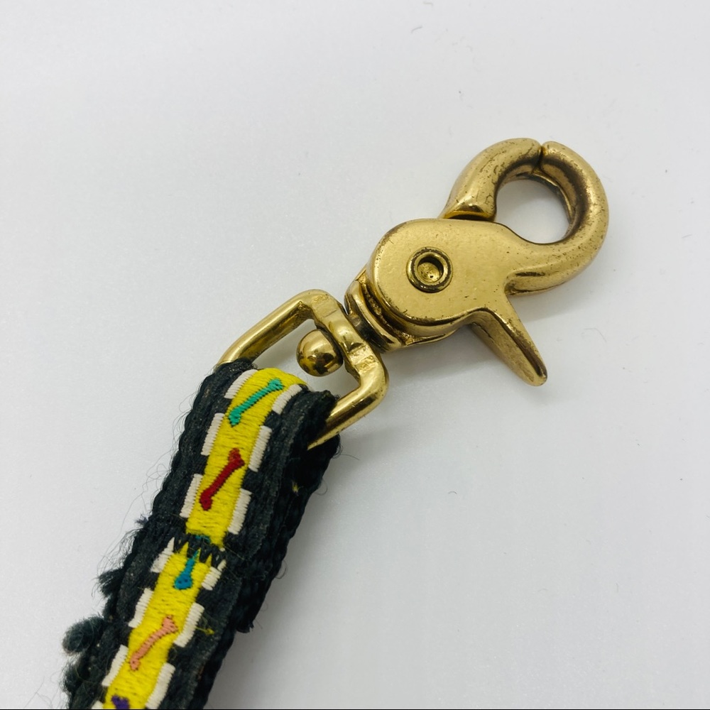 Yellow Black Bone Print Dog Leash Small Dog